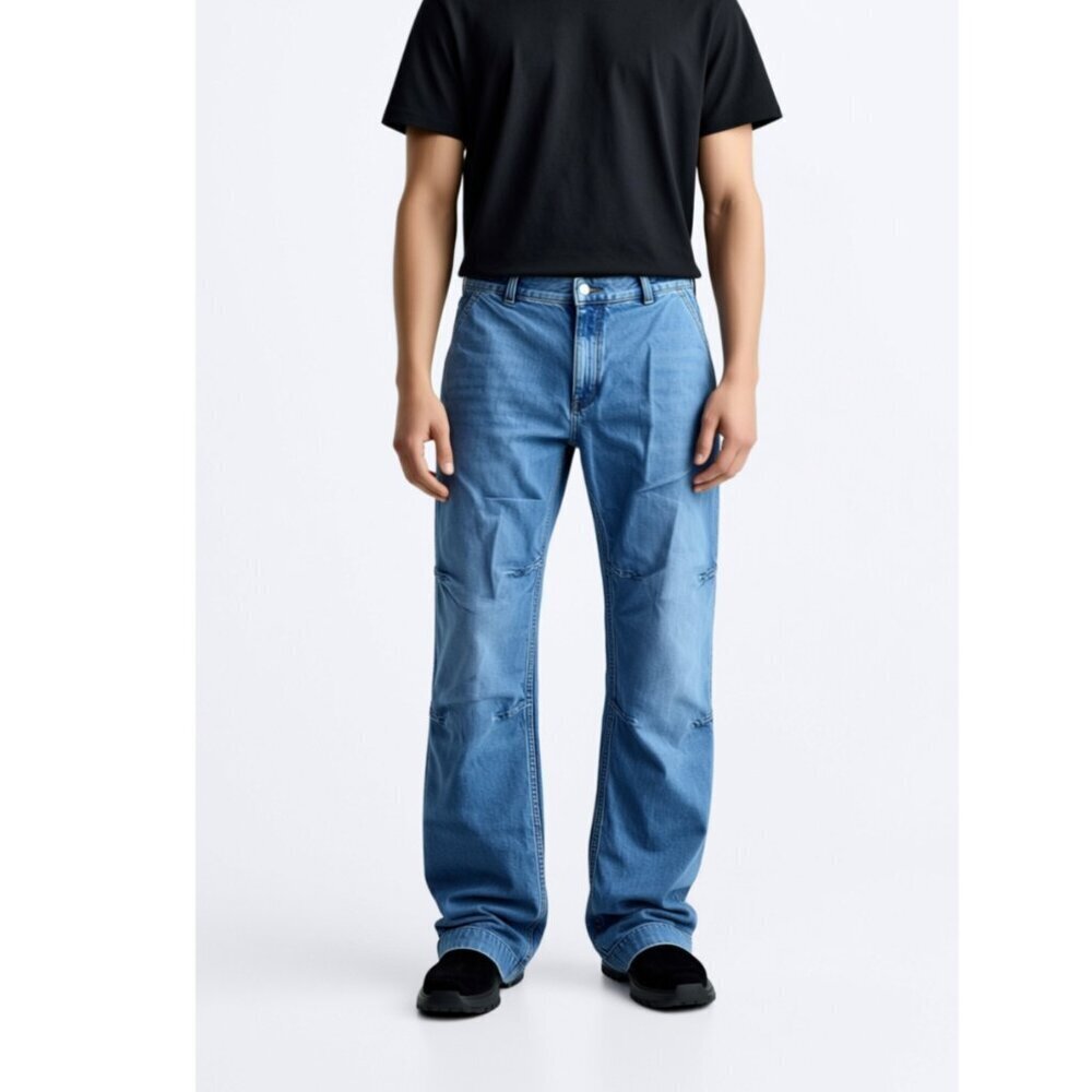 (O) Carhartt Men’s SZ 33x32 Grey Straight Fit Work Pants Canvas 5-Pocket!